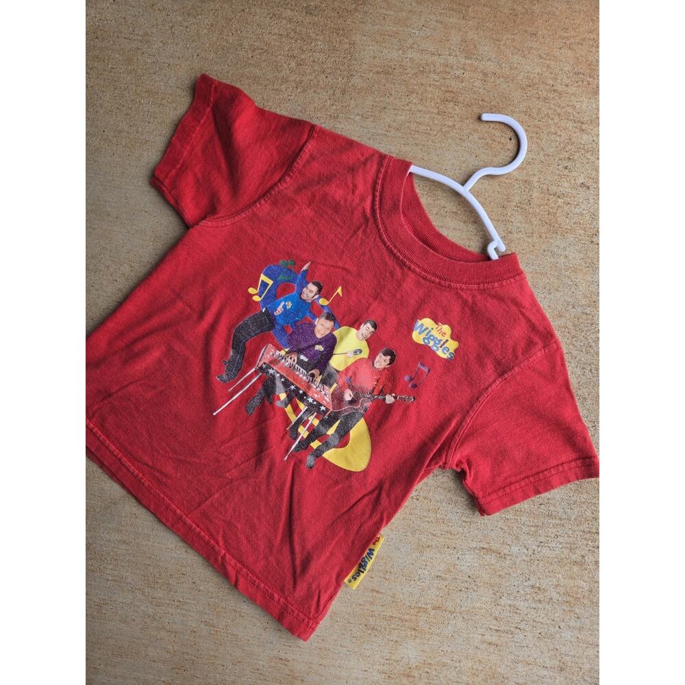 Vintage 2005 The Wiggles Boys 4T Red Graphic Print Cotton Short Sleeve T-Shirt